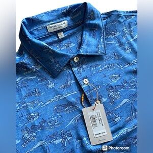 NWT Peter Millar Italian Escape Performance Jersey Polo Shirt Size Large
